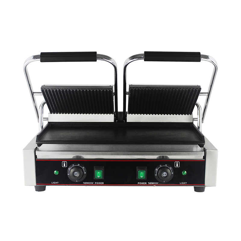 Máquina eléctrica comercial de la cocina de la parrilla de Panini de las placas dobles del acero inoxidable